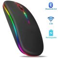 Bluetooth Wireless Mouse RGB Rechargeable Wireless Computer Mause LED Backlit Ergonomic Gaming Mouse for Laptop PC 1600 DPI. 