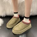 Feslishoet Winter Woman Slippers Plush Interior Anti Slip Sole Thick Bottom Embroider Fashion Warm Slippers Use Indoor Outdoor.