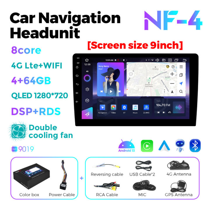 Android 13 Car Radio 9/10 Inch 8GB+256GB For Toyota VW Hyundai Nissan ...