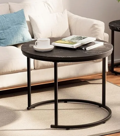 skyrise-%20Centre%20Table%20For%20Drawing%20Room%20Coffee%20Table%20Cocktail%20Table%20With%20Iron%20Base%20and%20Wooden%20top,%20customization%20-%20Image%202