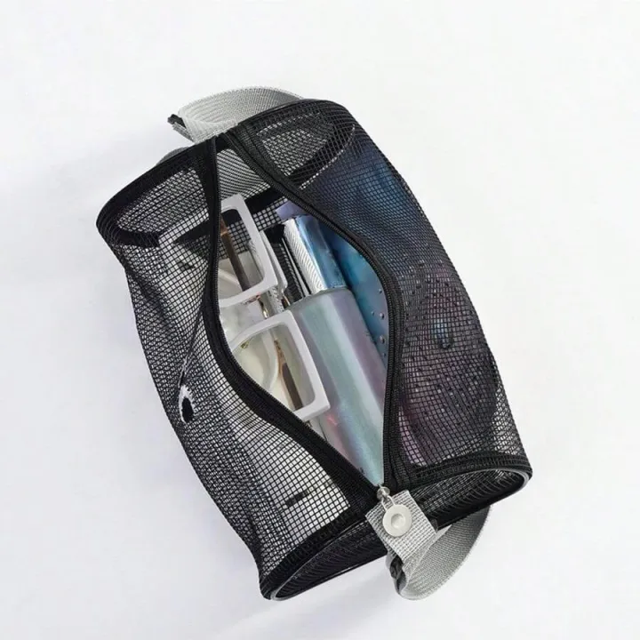 New%20women's%20mesh%20single%20shoulder%20bag%20large%20capacity%20cylindrical%20handbag%20daily%20makeup%20storage%20bag%20-%20Image%205