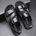 Summer New Shoes for Men Fashion Genuine Leather Sandals  Casual Slipper Man Cool Beach Shoes. 