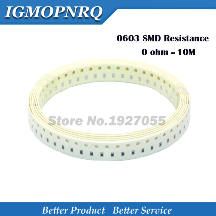 100pcs 0603 SMD 1/8W quality chip resistor resistance 0 ohm ~ 10M ohm 0R 1R 18R 47R 56R 470R 1K 4.7K 47K 10K 100K 220K 680K 560K