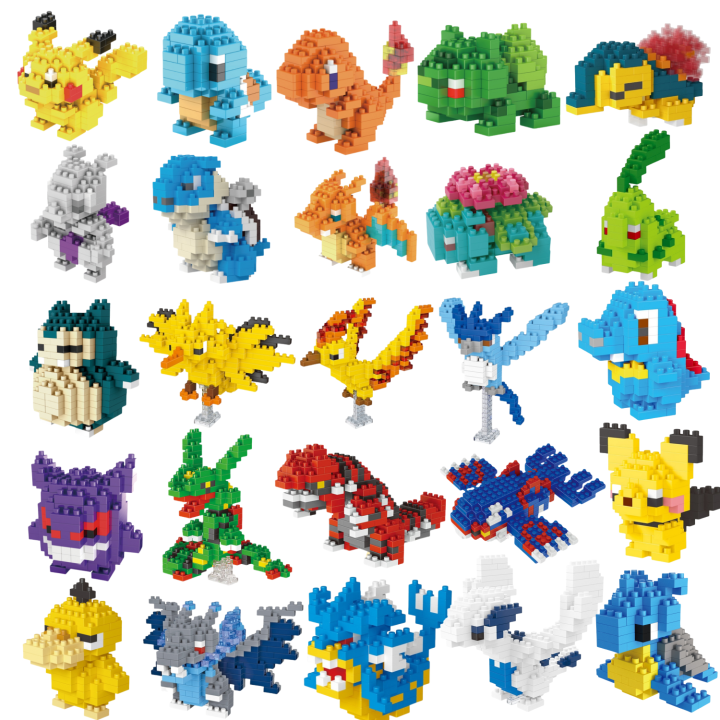 Toy Stack Animated NO BOX Pokemon Small Building Pokemon Nanoblock Cartoon Pikachu ...