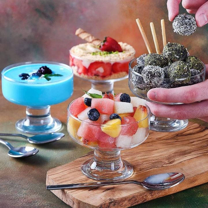 Crystal%20Glass%20Ice%20Cream%20Cups%20Set%20of%206-%20Premium%20European%20Ice%20Cream%20Bowls%20for%20Home%20-%20Multi-%20uses%20Serving%20Bowl%20for%20Chocolate%20falooda%20Sweet%20friuts%20Salad%20Dessert%20Cup%20-%20Image%204