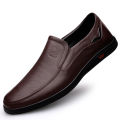 CLOHOO Men's Business Casual Shoes Handmade Layered Cowhide Bottom Leather Footwear for Office And Leisure.