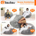 OTAUTAU Adults Children Fluffy Faux Fur Bean Bag Pouf Cover Without Filler Beanbag Puff Salon Ottoman Corner Seat Sac DD003. 