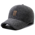 Winter Baseball Cap Warm Windproof Thickened Woolen Knitted Ear Protection Cap Men Adjustable Outdoor Sport Running Earflap Hat.