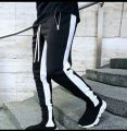 Stylish Black Trousers side Straight line For Men's. 