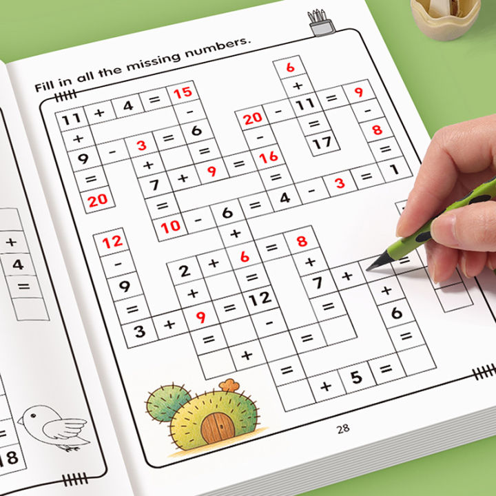Math Workbook For Kids Ages 5-8 Math:Math Crossword Puzzles Addition ...