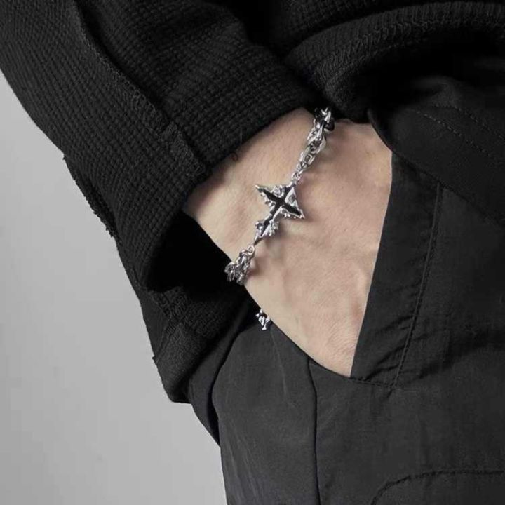 Fashion%20Dark%20Cross%20Bracelet%20for%20Men%20Stainless%20Steel%20Chain%20Jewelry,%20Hypoallergenic%20%20&%20Party%20Punk%20Bangles%20Accessories%20-%20Image%202