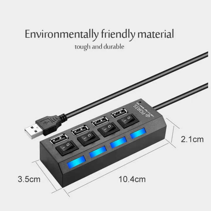 USB%202.0%20Hub%20USB%20Hub%202.0%20Multi%20USB%20Splitter%20Hub%20Use%20Power%20Adapter%204/7%20Port%20Multiple%20Expander%20USB%203.0%20Hub%20with%20Switch%2030CM%20Cable%20-%20Image%202