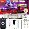 Tuya Wifi 12V RGB Led Strip Lights SMD 5050 RGBCCT Flexible Ribbon Led Tape Smart PIR Motion Sensing Dimmer for Room Bedroom. 