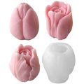 3D Tulip Silicone Candle Mold DIY Handmade Flower Aromath Soap Candles Casting Molds Plaster Resin Craft Gifts Making Supplies.