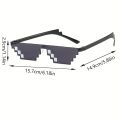 1/2/3/6Pcs Mosaic Sunglasses Cool Party Vintage Shades Eyewear For Men Pixelated Sunglasses Funny Women Glasses. 