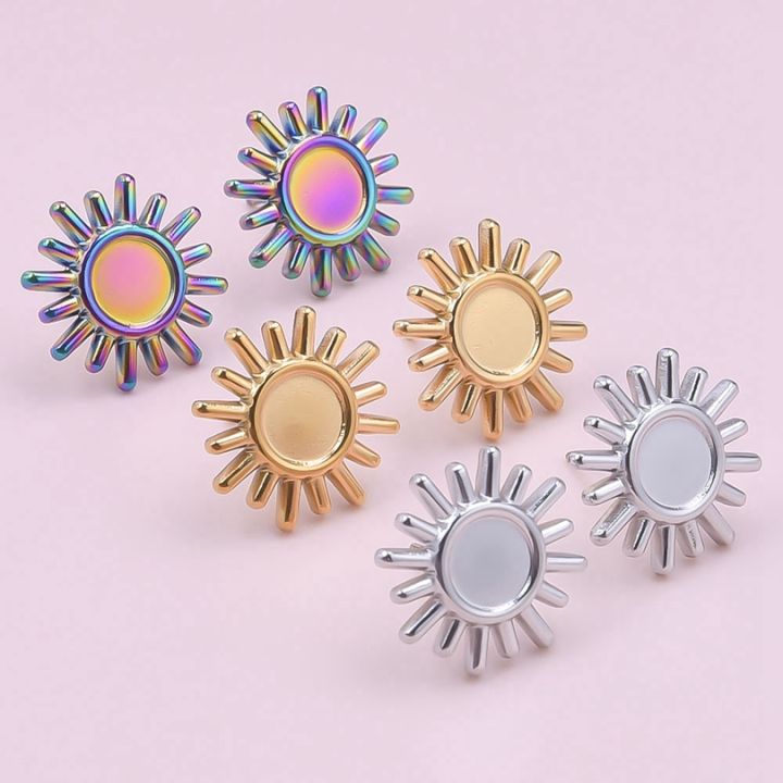 5%20Pairs%20Charm%20Metal%20Stainless%20Steel%20Golden%20Earring%20Oval%20Moon%20Cross%20Lava%20Loving%20Blank%20Base%20Earrings%20Diy%20Making%20Jewelry%20Supplies%20-%20Image%202