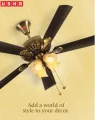 Usha Fontana Maple 1250mm/50” Ceiling Fan (Antique Brass).
