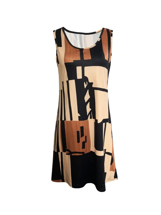 Spring&Summer%20Women's%20Geometric%20Pattern%20Sleeveless%20Dress%20For%20Summer%20Vacation,dresses%20for%20women%20summer%EF%BC%8CWomen%20Bohemia%20Midi%20Dresses%20-%20Image%203