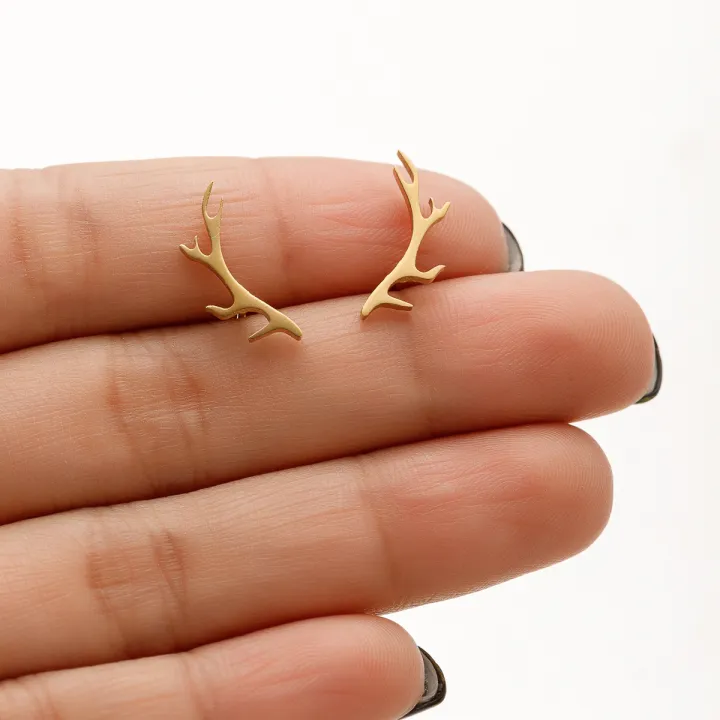 1%20Pair%20Trendy%20Cute%20Deer%20Horn%20Stud%20Earrings%20Stainless%20Steel%20Antler%20Earing%20for%20Women%20Small%20Animal%20Earings%20Fashion%20Jewelry%20Xmas%20-%20Image%206