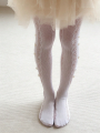 2 Pairs of Girls' Side Heart-Shaped Pearl Pattern Mesh Stockings Are Suitable for Girls to Wear with Their Skirts for Daily Wear. 