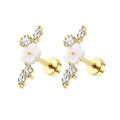 1Pc 16G Stainless Steel Screw Back Stud Earrings for Women Men, Fashion Cubic Zerconia Cartilage Conch Helix Ear Piercing Jewels.