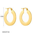 DIEYURO 316L Stainless Steel Gold Color Circle Hoop Earrings For Women Girl Fashion Ear Buckle Non-fading Jewelry  Party. 