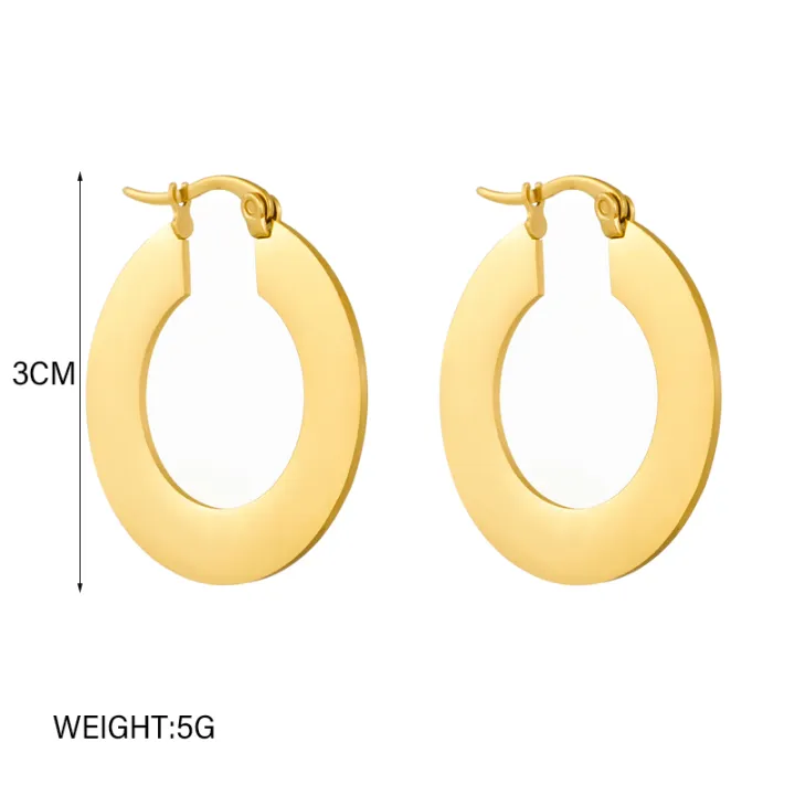 DIEYURO%20316L%20Stainless%20Steel%20Gold%20Color%20Circle%20Hoop%20Earrings%20For%20Women%20Girl%20Fashion%20Ear%20Buckle%20Non-fading%20Jewelry%20%20Party%20-%20Image%202