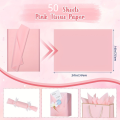 50 pink snowflake paper, 50*35 cm  wrapping paper, suitable for party festivals, Valentine's Day, birthday  packaging. 