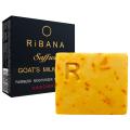 Ribana Saffron Goat Milk Soap 110 G Bar of Pure Goat Milk Soap for All Skin Types Enriched with Natural Ingredients. 
