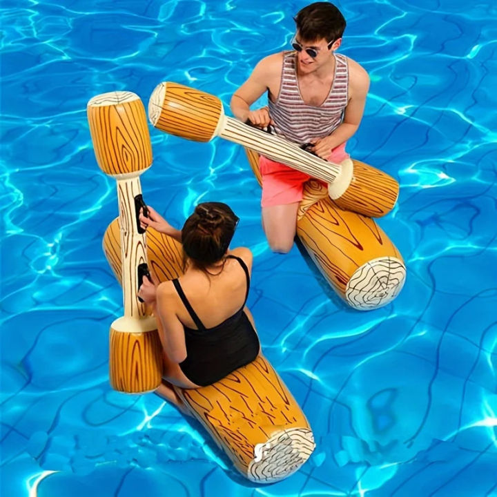 4Pcs Inflatable Stick Floating Set Durable PVC Pool Rafts For Water Sports 2 Players Adults Children Summer Beach Party Toys