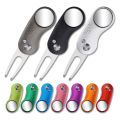 Metal Foldable Golf Divot Repair Tool Green Fork With Golf Ball Marker Button Magnetic Portable Pitchfork Golf Accessories.