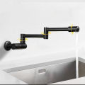 Solid Brass Wall Mounted Pot Filler Sink Single Cold Water  Faucet Tap Folding Swivel Tap. 