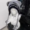 Women’s Gothic Harajuku Punk Lolita Y2K Spicy Girls Original Subculture Bear Hat Cute Little Bone Cross Star Wings Wool Hats.