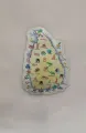 Fridge Magnet Lanka shape and metallic finish. 