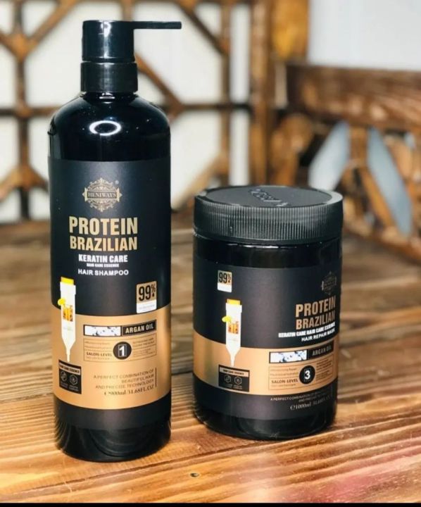 Heniways Protein Brazilian Keratin Care Shampoo/treatment 900ml