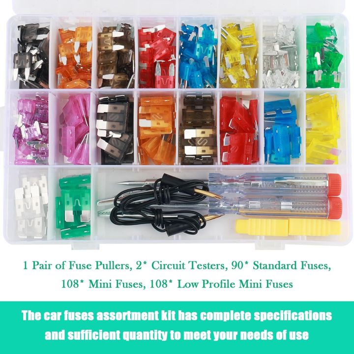 306PCS%20Car%20Fuses%20Assortment%20Kit%20Mixed%20Vehicle%20Blade%20Fuses%20Standard%20&%20Mini%20&%20Low%20Profile%20Mini%20Fuse%20-%20Image%205