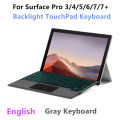 Backlight Keyboard For Microsoft Surface Pro 3 4 5 6 7 7+ Tablet Wireless Magnetic keyboard For surface Pro 7/6/5/4/3/7Plus Case. 