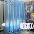 The 3D Blue, Clear and High-End Bathroom Partition Curtain Is Easy to Clean. The Dreamy Ocean Color Is Highly Recommended.