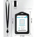 Lanyards For Id Badges Black Lanyards For Cruise Ship Cards Lanyard With Leather Id Holder (2Pcs).