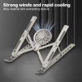 Adjustable Laptop Cooling Stand with Fan, Foldable Portable 7-Level Height Adjustment, Aluminum Alloy Material,. 