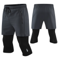 New Men Run Trouser 2 In 1 Double Layer Pant Tight Two Piece Running Training Gym Sweatpant With Pockets Running Trousers.
