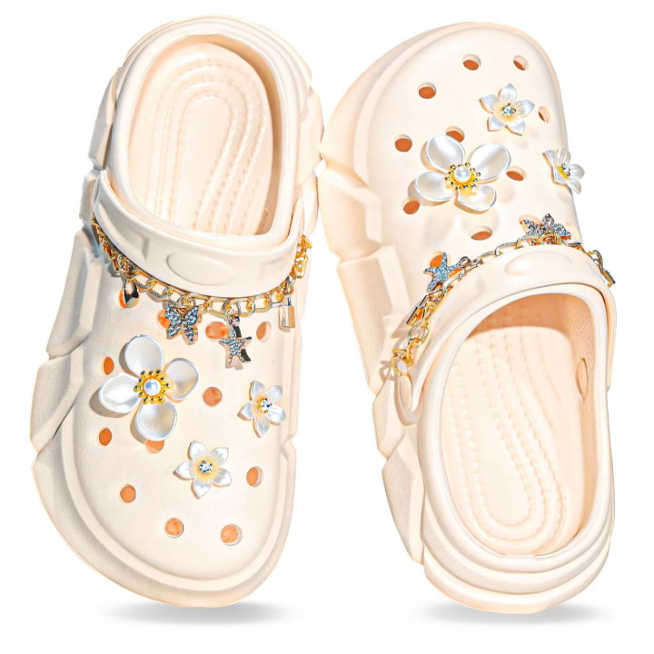 Children's flower shoes clogs non-slip girls outdoor leisure garden shoes teenagers one-step beach shoes 3057 step 1390