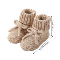 1Pair Newborn Knitted Baby Knee-Length Socks 0-12M Bows Princess Girls Stockings Autumn Winter Handmade Ankle Sock Infant Ch.