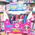 Plastic Crayons 12  pcs pack available in different packing. 