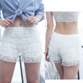 Women Summer Ruffle Lace Safety Short Pants Princess Lolita Safety Shorts Elastic Waist Casual Layered Panties Underwear. 