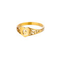 Fashion Hollow Initial Letter Heart Rings For Women Gold Color Stainless Steel A-Z Letter Ring Aesthetic Wedding Jewelry . 