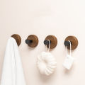 1-4pcs Wall Walnut Wood Hooks Self-adhesive Key Towel Hanger Rack Bathroom Robe Hangers Towel Coat Storage Holder Kitchen Hooks. 