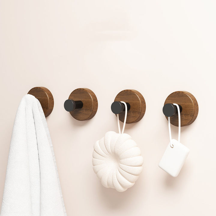 1-4pcs%20Wall%20Walnut%20Wood%20Hooks%20Self-adhesive%20Key%20Towel%20Hanger%20Rack%20Bathroom%20Robe%20Hangers%20Towel%20Coat%20Storage%20Holder%20Kitchen%20Hooks%20-%20Image%202