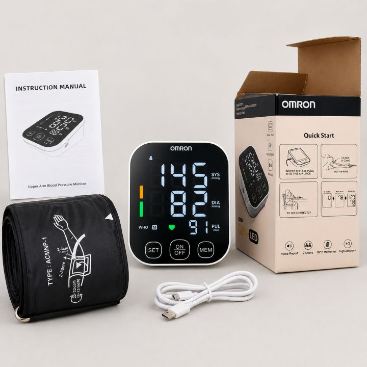 Omron%20Blood%20pressure%20meter%20fully%20automatic%20USB%20powered%20/%20Rechargeable%20-%20Image%203