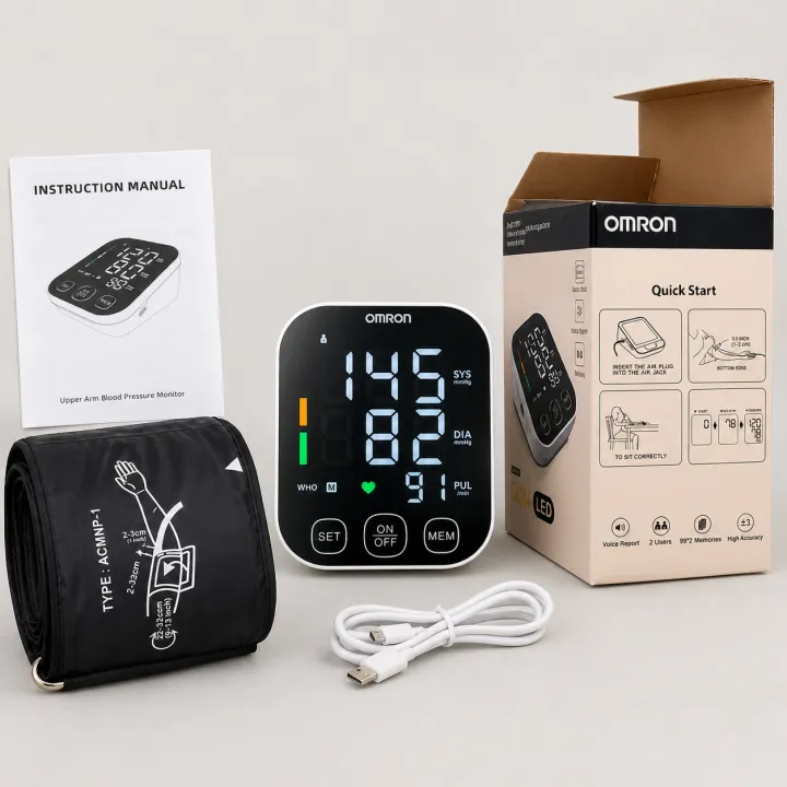 Omron%20Blood%20pressure%20meter%20fully%20automatic%20USB%20powered%20/%20Rechargeable%20-%20Image%203